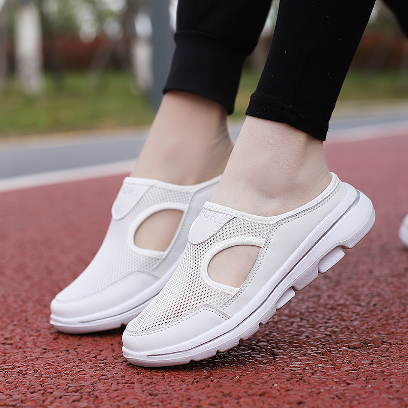 Lightweight Women's Backless Sneakers - Non-Slip Sole, Breathable for Pain-Free Walking