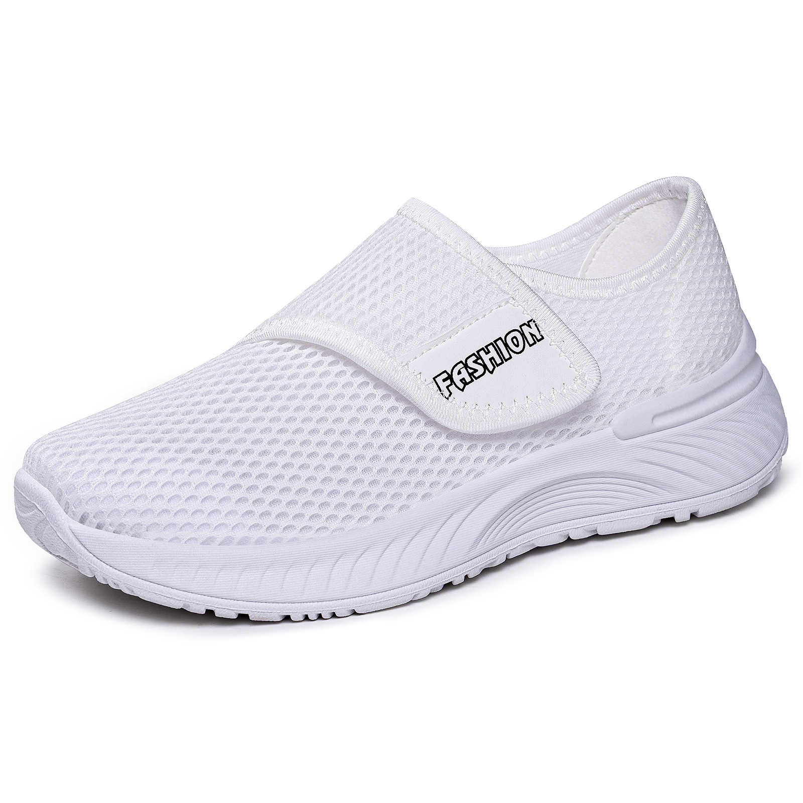 Mesh Shoes Cross-Border Women'S Casual Shoes Spring New Women'S Shoes Lazy Velcro Breathable Shoes Lightweight Walking Mom Shoes