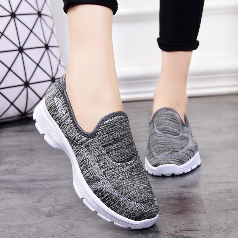 Women's No-Tie Walking Shoes - Breathable Mesh, Cushioned for Seniors & Daily