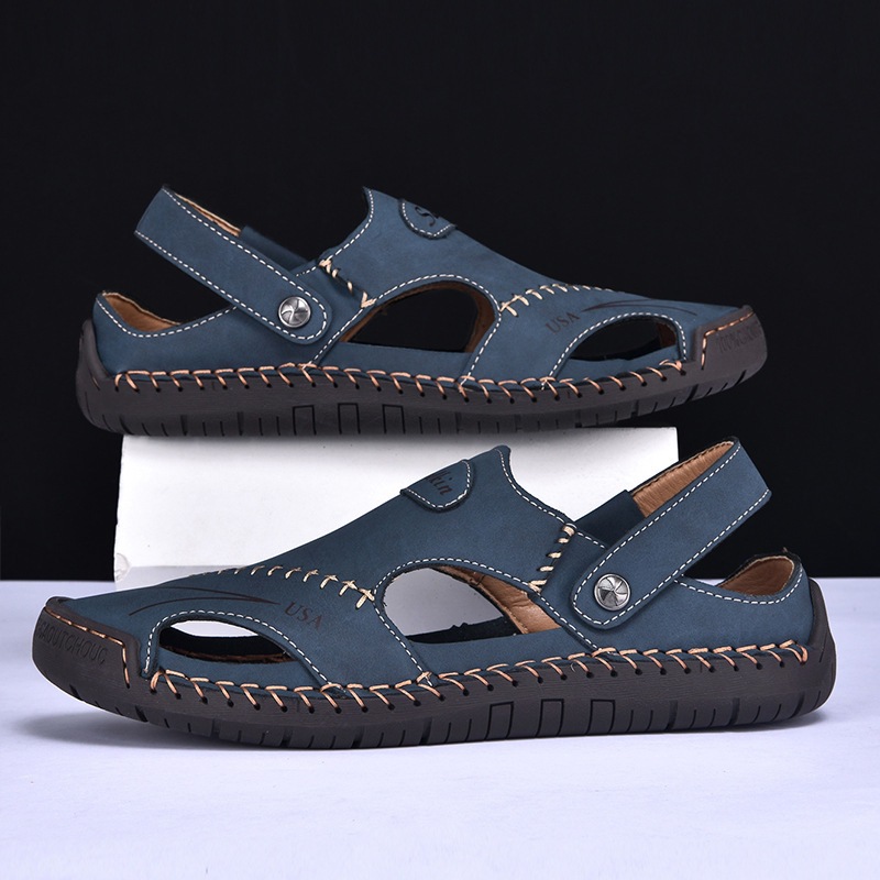 ⏰Limited Time 70% OFF - Men's Handmade Stitched Slip-On Driving Sandals