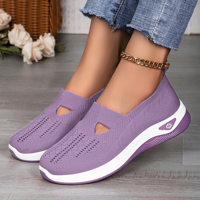 Women's Casual Walking Shoes | Breathable Knit, Non-Slip Sole & Easy On/Off for Daily & Outdoor Use