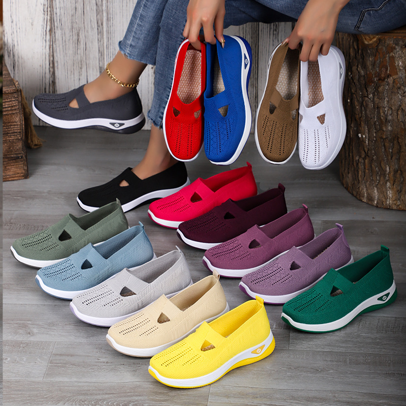 Women's Casual Walking Shoes | Breathable Knit, Non-Slip Sole & Easy On/Off for Daily & Outdoor Use