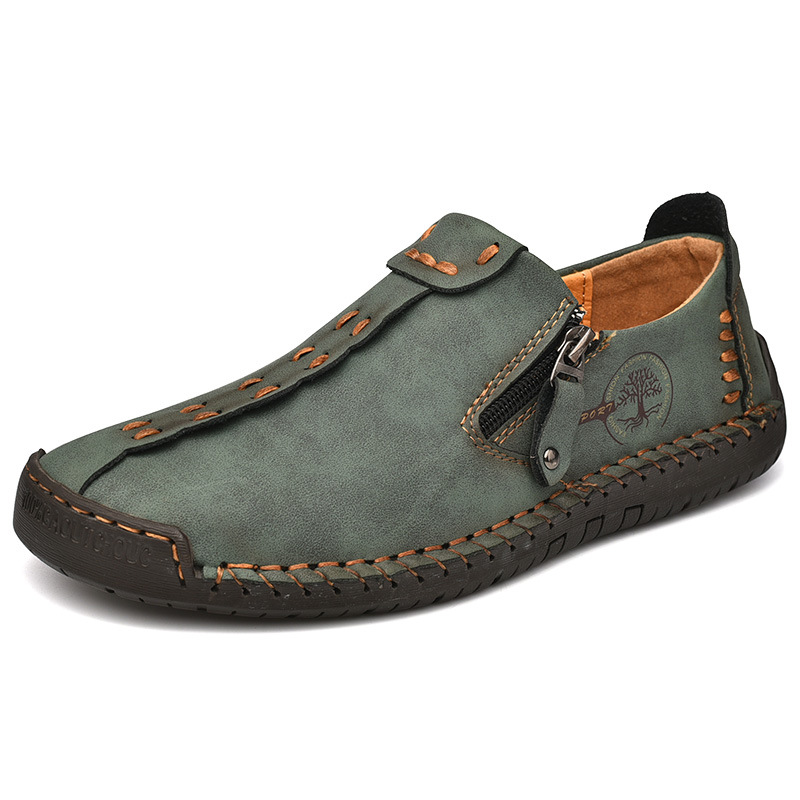 ⏰Limited Time 60% OFF - Men's Handmade Stitched Slip-On Driving Shoes with Zipper