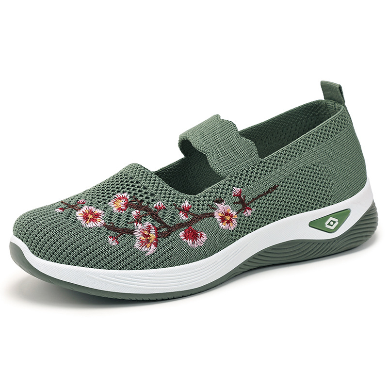 Women's Floral Embroidered Mary Jane Sneakers – Breathable, Lightweight Comfort for All-Day Walking & Daily Wear