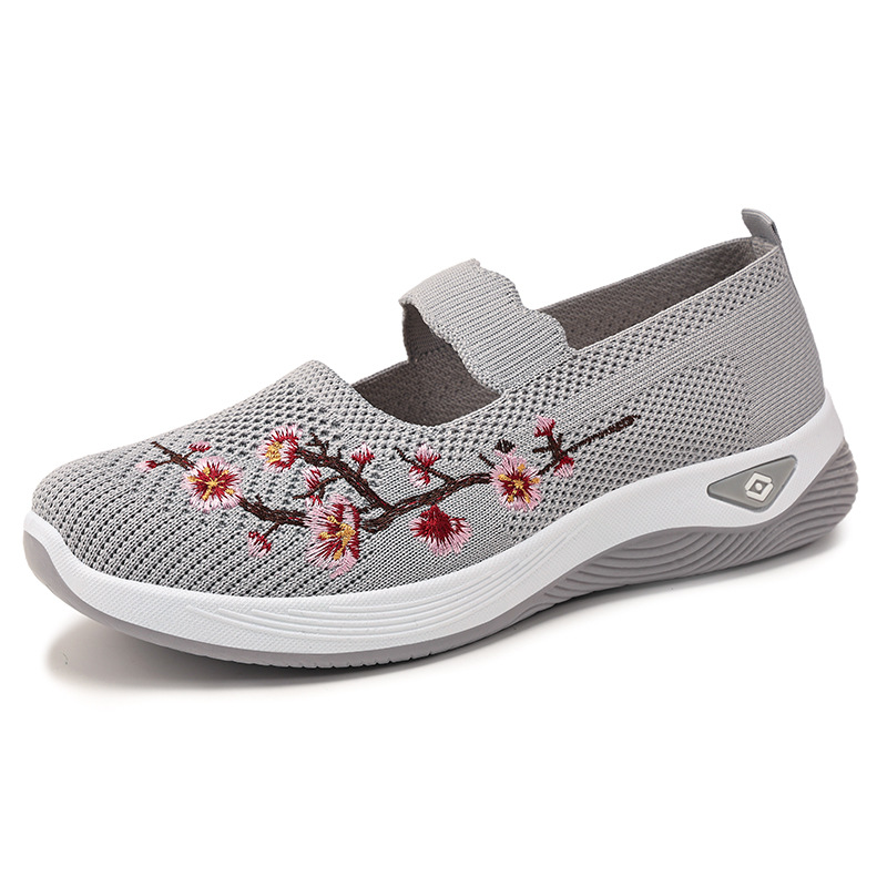 Women's Floral Embroidered Mary Jane Sneakers – Breathable, Lightweight Comfort for All-Day Walking & Daily Wear