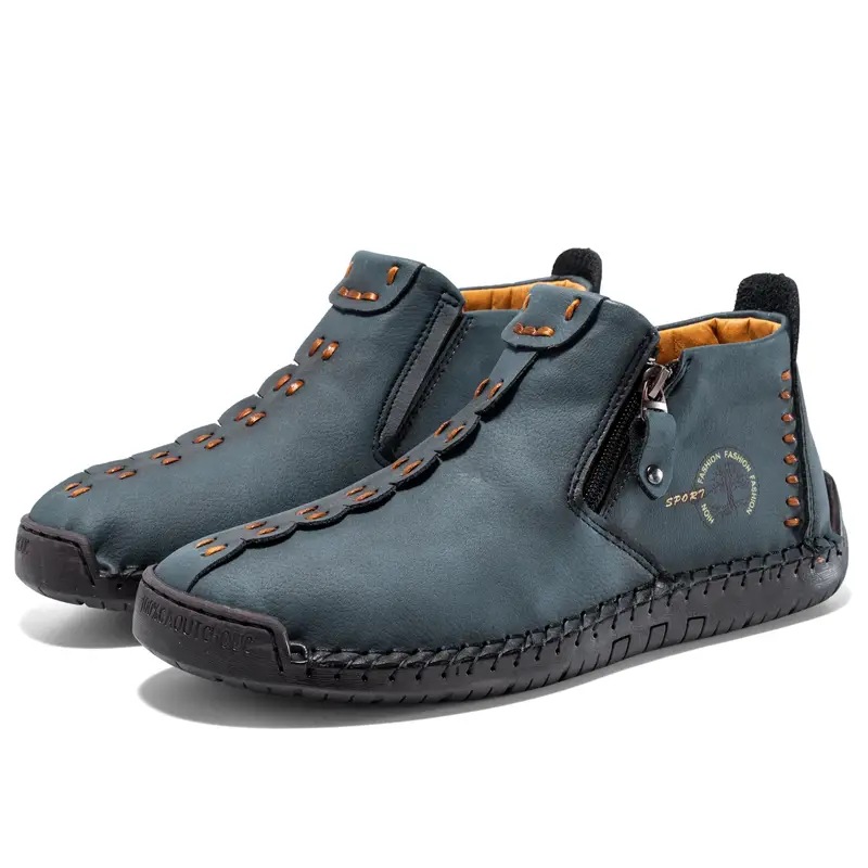 ⏰Limited Time 60% OFF - Men's Handmade Stitched Slip-On Driving Shoes with Zipper