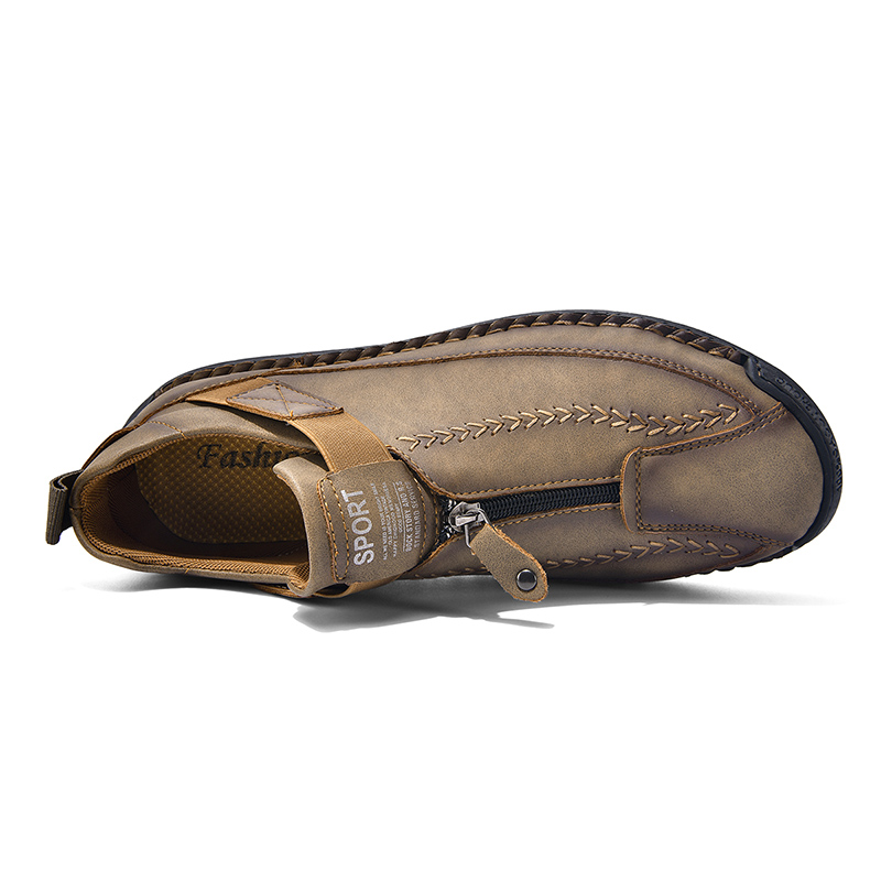 ⏰Limited Time Sale 70% OFF - Men's Premium Leather Slip-On Boots – Ideal Gift for Dad, Husband or Friend | Wide Toe, Arch Support, Waterproof, Pressure Relief, Non-Slip