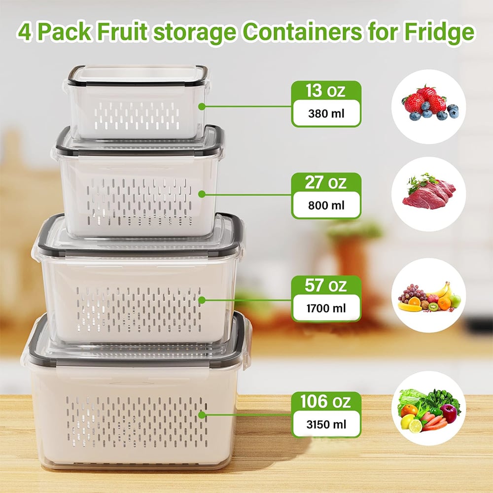 🍓 Food Storage Containers for Refrigerator Organization