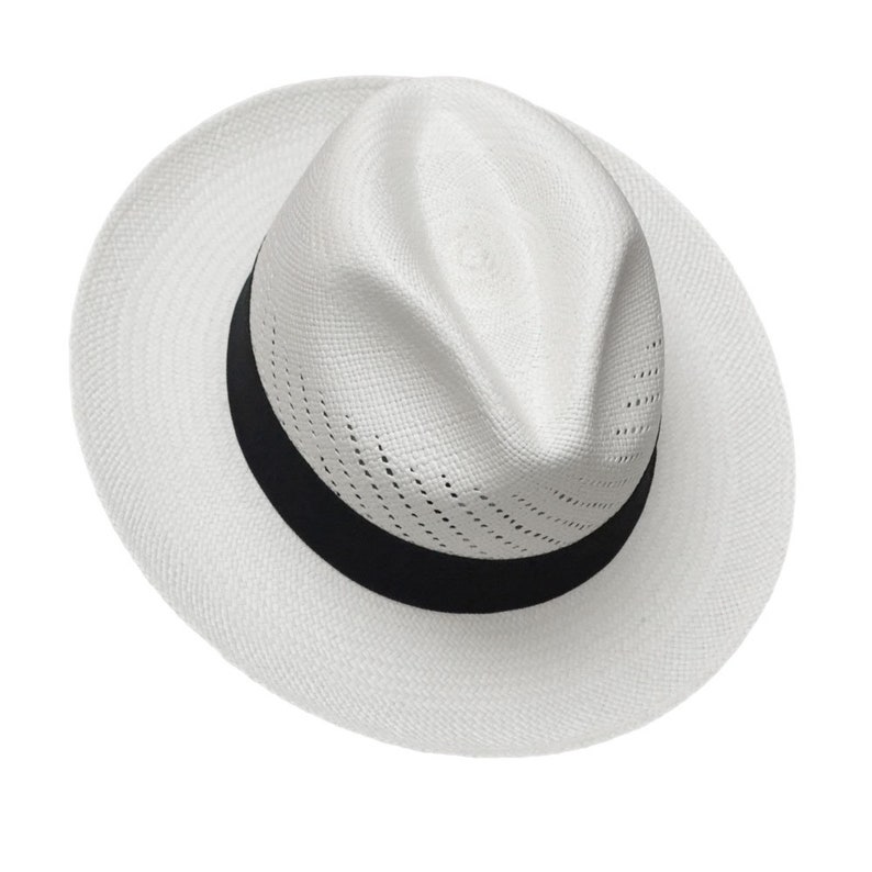 Classic Vented Panama Hat - Brisa Weave - White Straw - Black Band - Handwoven in Ecuador - GPH - HatBox Included-BOX PACKING