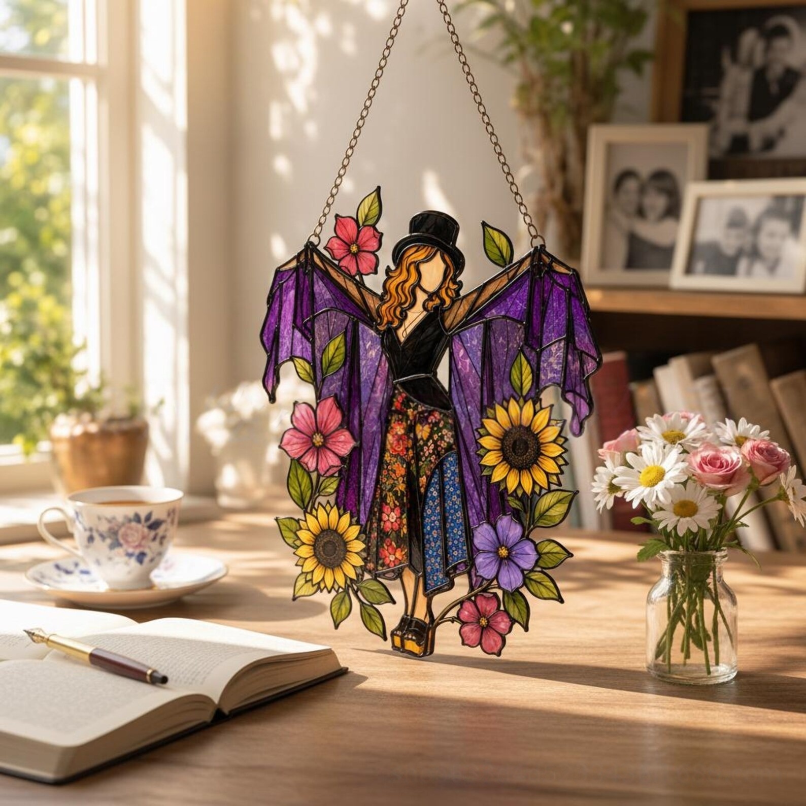 Stevie Nicks Fleetwood Mac Acrylic Suncatcher, Witchy Music Legend Window Hanging, Bohemian Rock And Roll Goddess Decor Gift