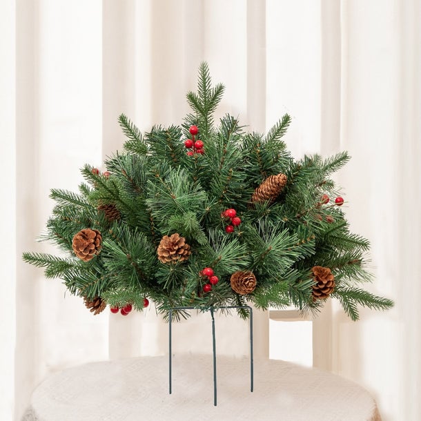 🔥Pre-lit Artificial Christmas Tree Urn Filler🎄