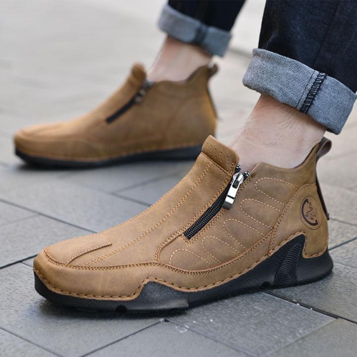 🔥Last Day Promotion 70% OFF🎁Men's Waterproof Orthopedic Walking Shoes, Improve Posture, Pain Free, Easy On Off, For Riding Driving and Daily Commutes