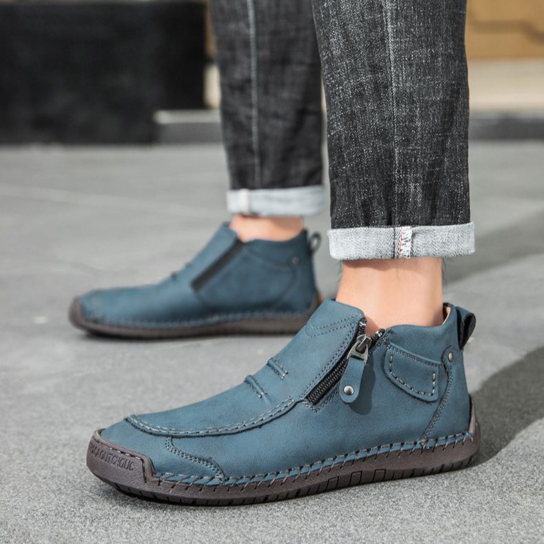 🔥Last Day Deals🔥Handmade Suede High Boots for Men Waterproof Leather Sneakers