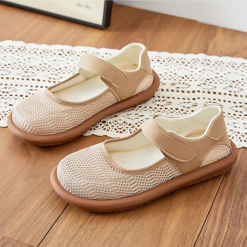 Women's Everyday Mary Jane Shoes | Breathable Mesh, Quick-On Hook-and-Loop, Non-Slip Sole – Perfect for Moms & Casual Walks