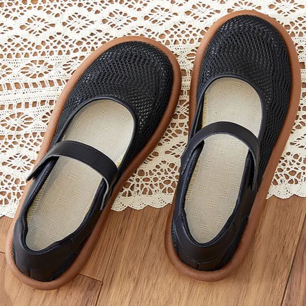 Women's Everyday Mary Jane Shoes | Breathable Mesh, Quick-On Hook-and-Loop, Non-Slip Sole – Perfect for Moms & Casual Walks