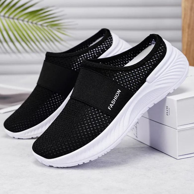 Women'S Summer Casual Shoes, Breathable And Non-Stuffy Mesh Shoes, Slip-Ons And Half Slippers, Soft Soles, Non-Tiring Shoes, Lazy Shoes