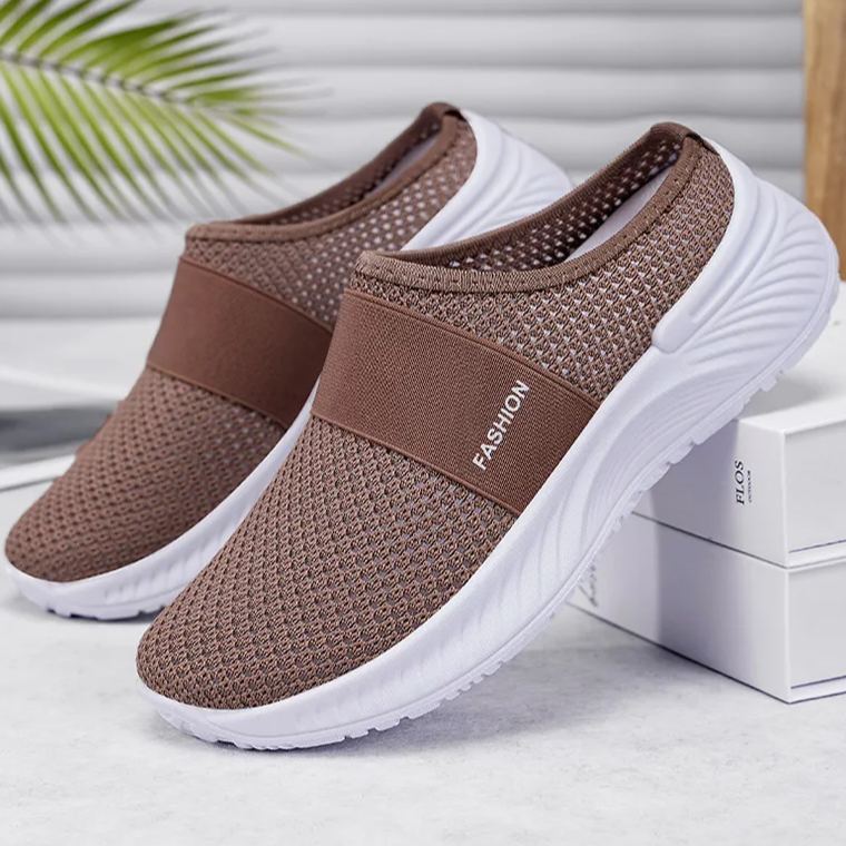 Women'S Summer Casual Shoes, Breathable And Non-Stuffy Mesh Shoes, Slip-Ons And Half Slippers, Soft Soles, Non-Tiring Shoes, Lazy Shoes