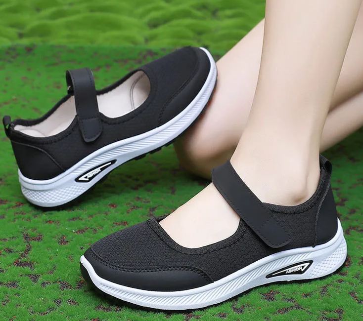 2026 Spring And Summer New Middle-Aged And Elderly Mesh Mother'S Shoes For Women Velcro Soft Sole Elderly Shoes Cross-Border Temu Shoes For Women
