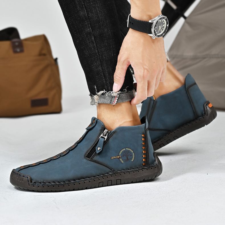 Abfuber M1120 Handmade Leather Men Shoes Casual Slip On Loafers