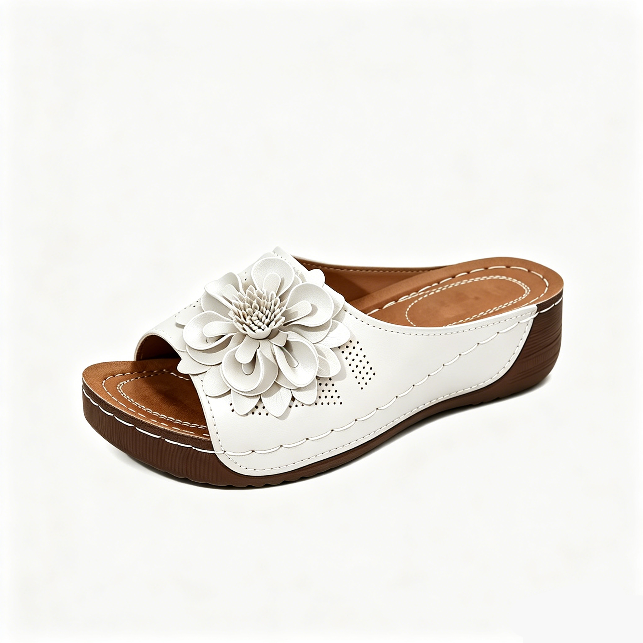 Women's Floral Decor Comfort Wedge Sandals