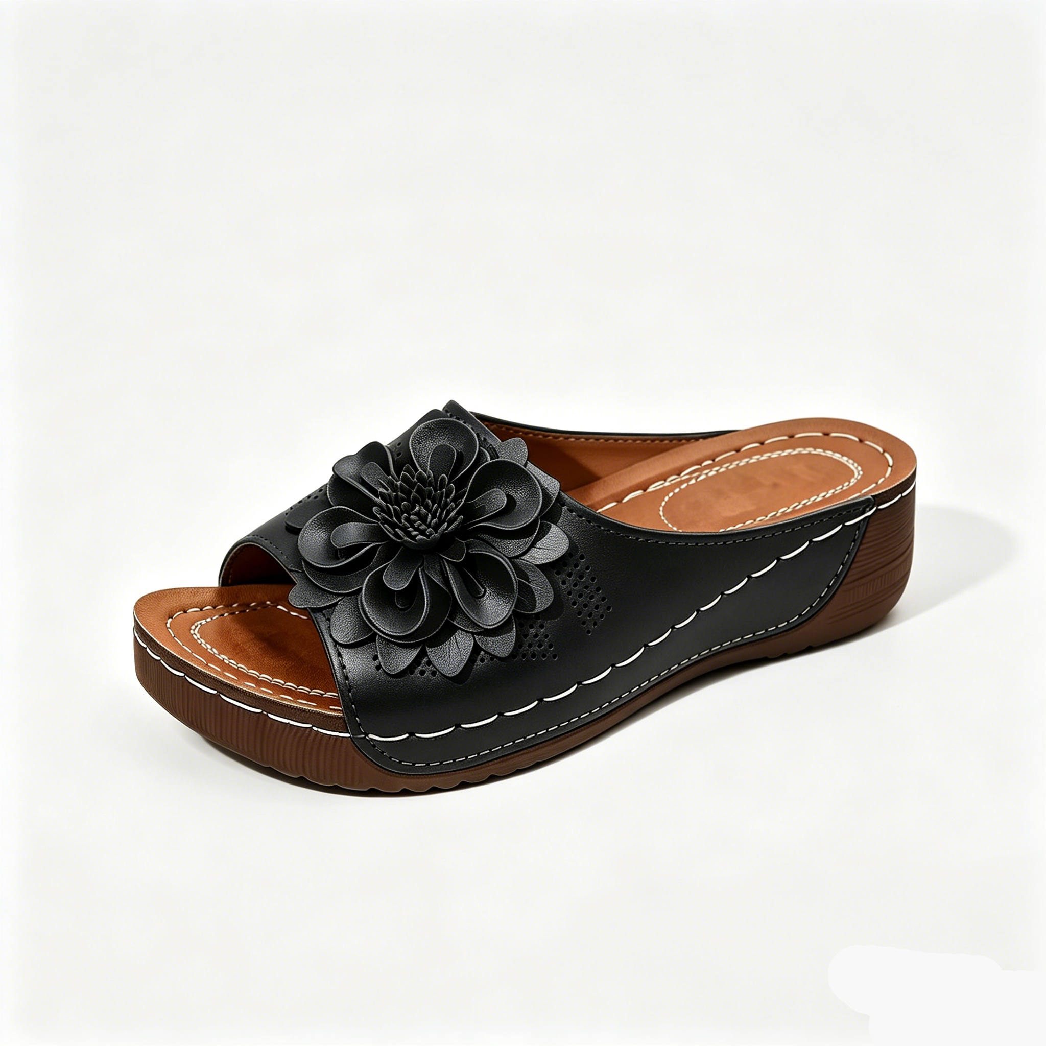Women's Floral Decor Comfort Wedge Sandals