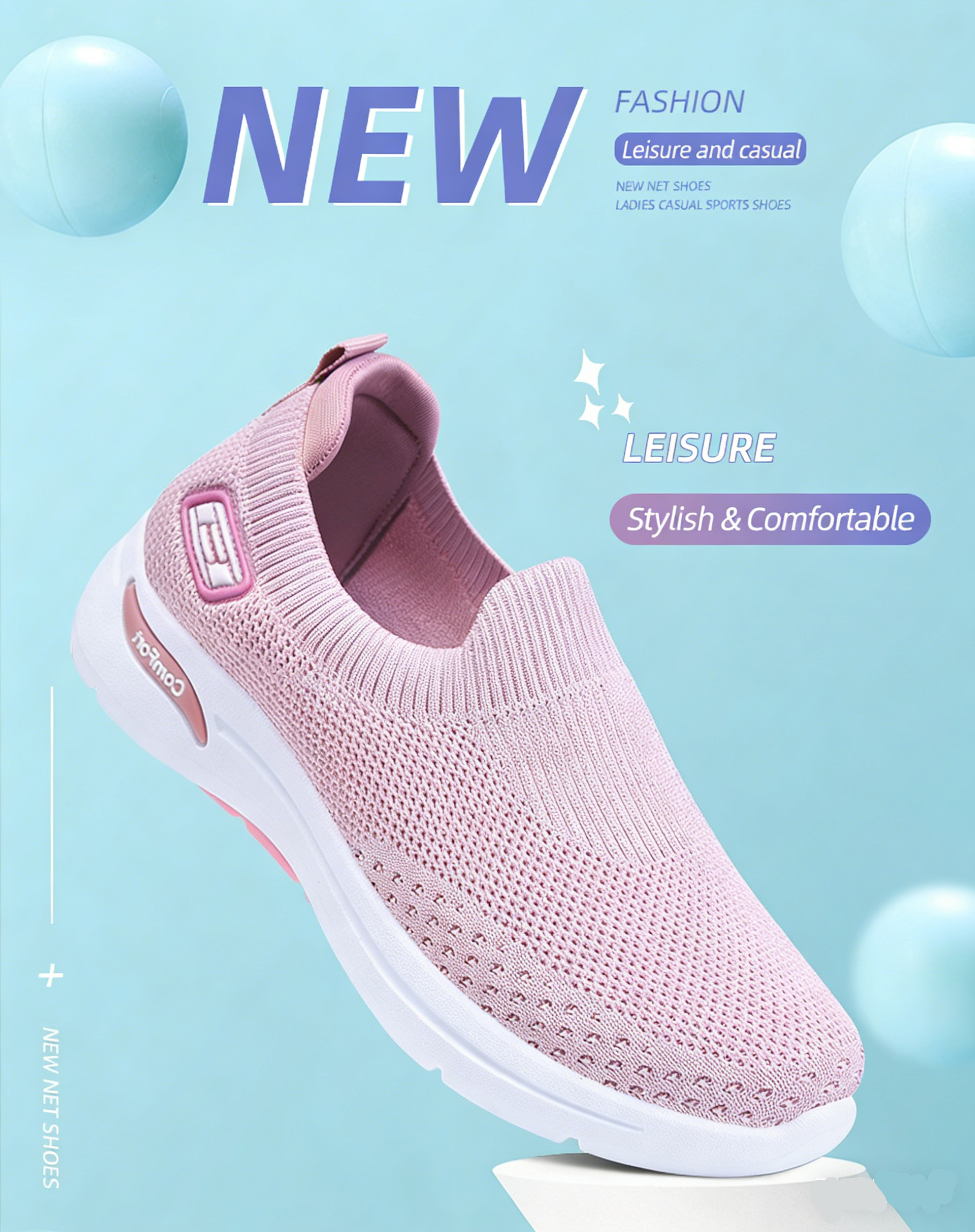 Jianbu Women's Breathable Comfort Sneakers - Soft Sole Fashion Walking Shoes