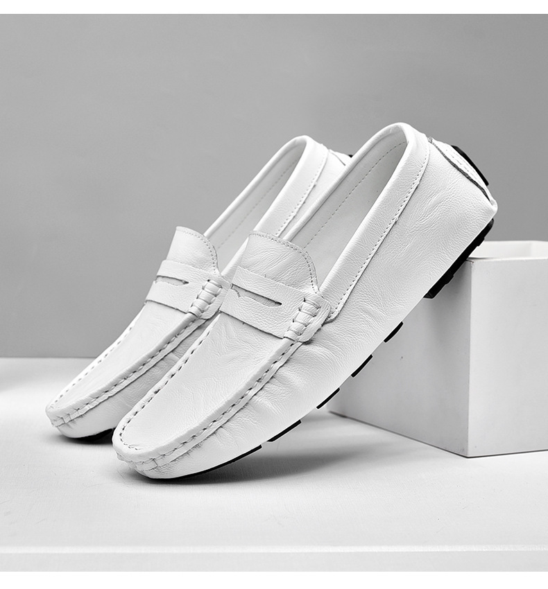 LEADER SHOW Men's Casual Loafers Moccasin Slip on Flats Boat Casual Dress Driving Shoes