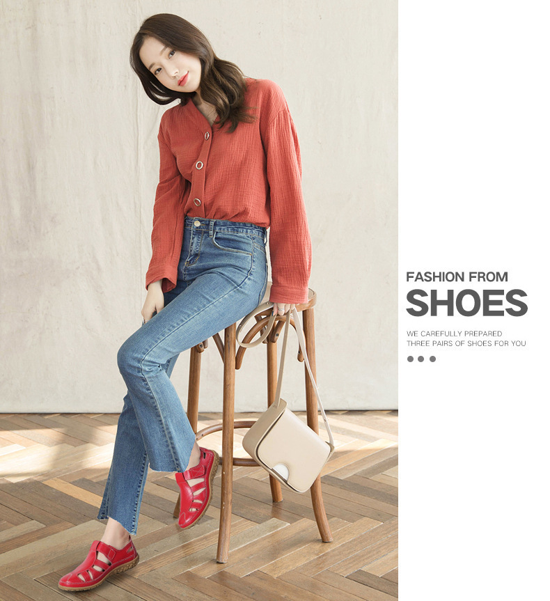 AngryMonkey Women's Casual Boho Gladiator Sandals,Summer Leather Comfort Soft Sole Closed Toe Ankle Strap Beach Shoes