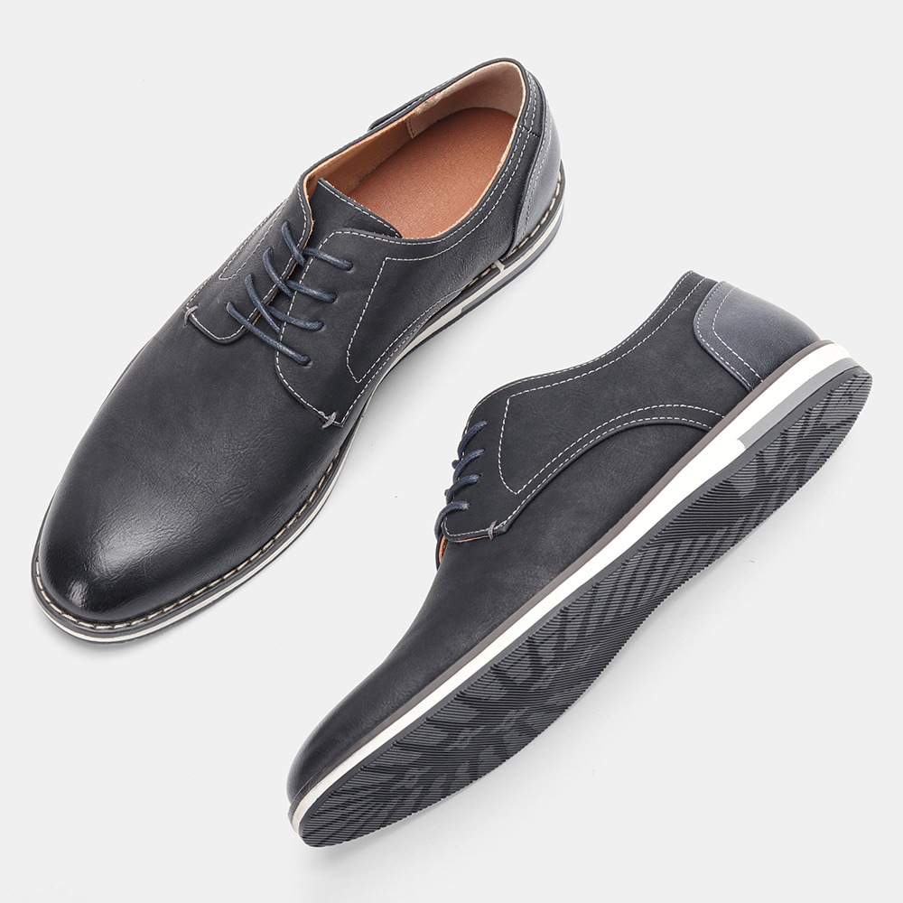 Extra Wide Men’s Leather Shoes – Breathable & Comfortable Casual Footwear