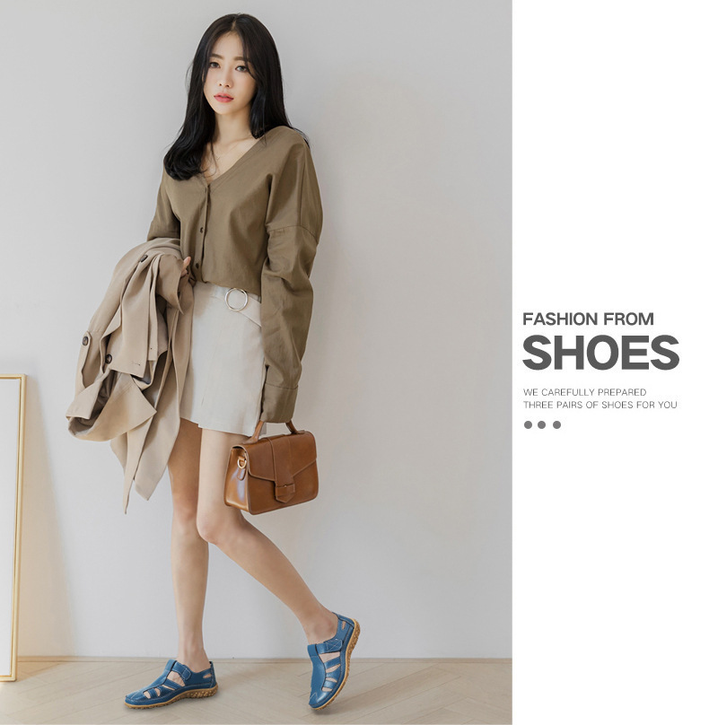 AngryMonkey Women's Casual Boho Gladiator Sandals,Summer Leather Comfort Soft Sole Closed Toe Ankle Strap Beach Shoes