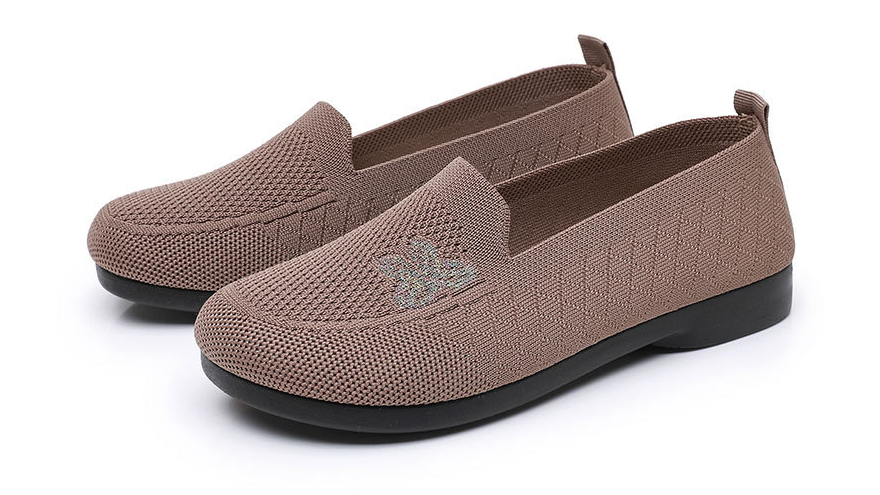 Chaussures à enfiler pour femme - En maille respirante - Semelle souple antidérapante - Chaussures de marche décontractées - Couleur unie - Légères - Confortables - Pour le jogging, l'entraînement, la