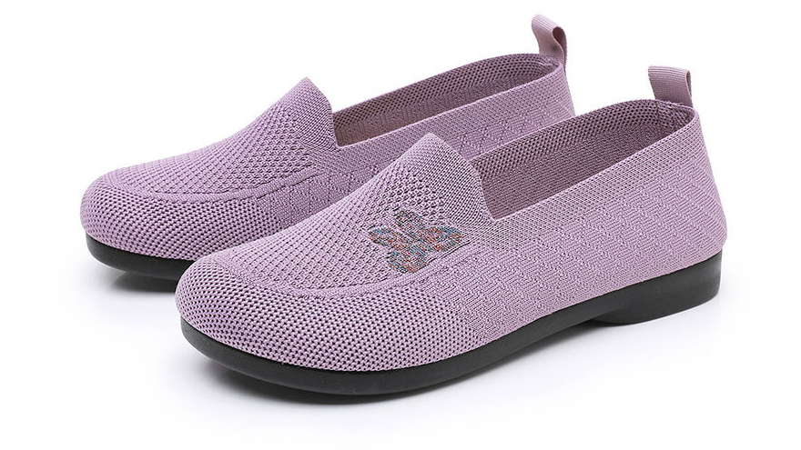 Chaussures à enfiler pour femme - En maille respirante - Semelle souple antidérapante - Chaussures de marche décontractées - Couleur unie - Légères - Confortables - Pour le jogging, l'entraînement, la