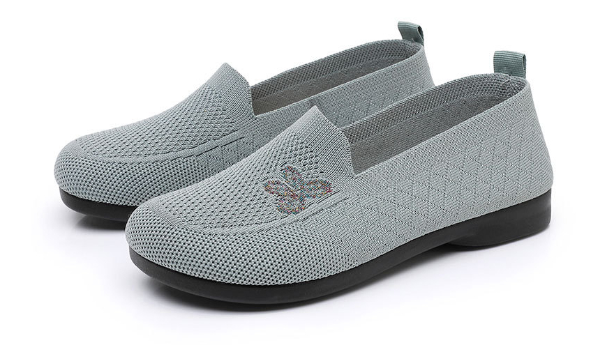 Chaussures à enfiler pour femme - En maille respirante - Semelle souple antidérapante - Chaussures de marche décontractées - Couleur unie - Légères - Confortables - Pour le jogging, l'entraînement, la