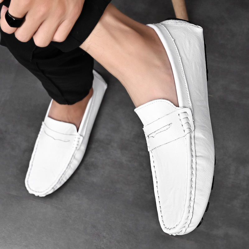 LEADER SHOW Men's Casual Loafers Moccasin Slip on Flats Boat Casual Dress Driving Shoes