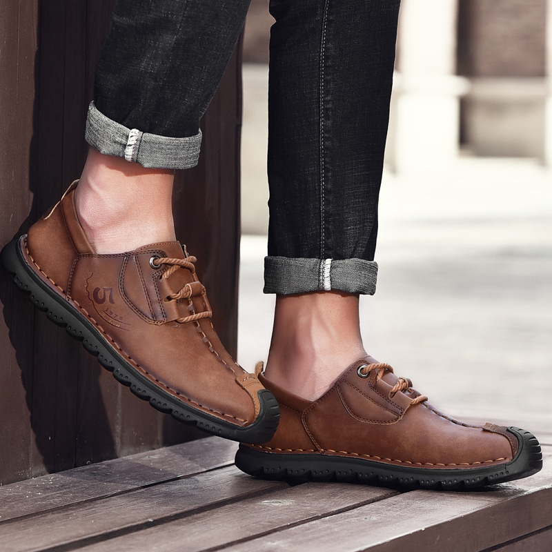 Men's Leather Casual Shoes Fashion Sneakers Driving Loafers Walking Shoes for Men
