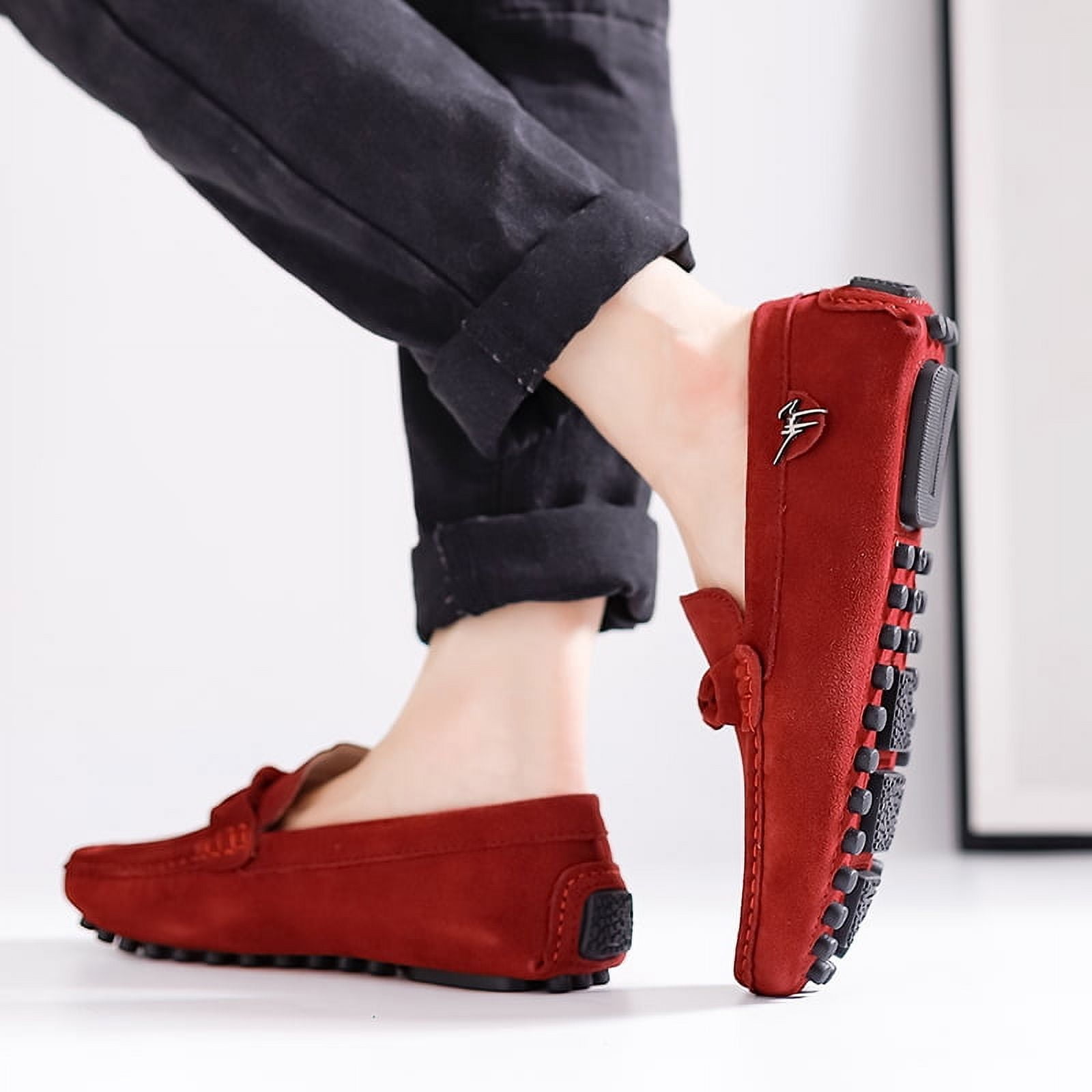 Big Size Men's Casual Loafers Slip On Leather Shoes Comfortable Lightweight Driving Shoes Male Moccasins Classic Penny Loafer Flats Boat Shoes Outdoor Walking Shoes