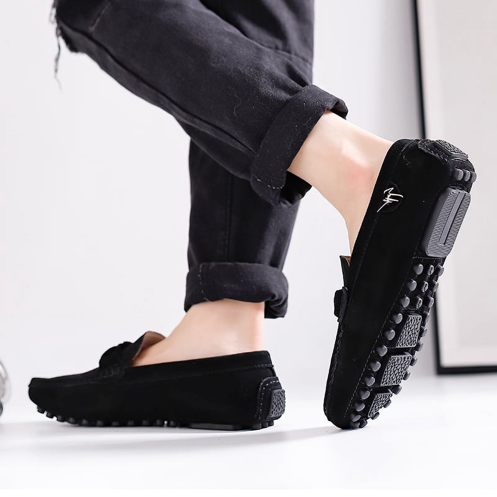 Big Size Men's Casual Loafers Slip On Leather Shoes Comfortable Lightweight Driving Shoes Male Moccasins Classic Penny Loafer Flats Boat Shoes Outdoor Walking Shoes