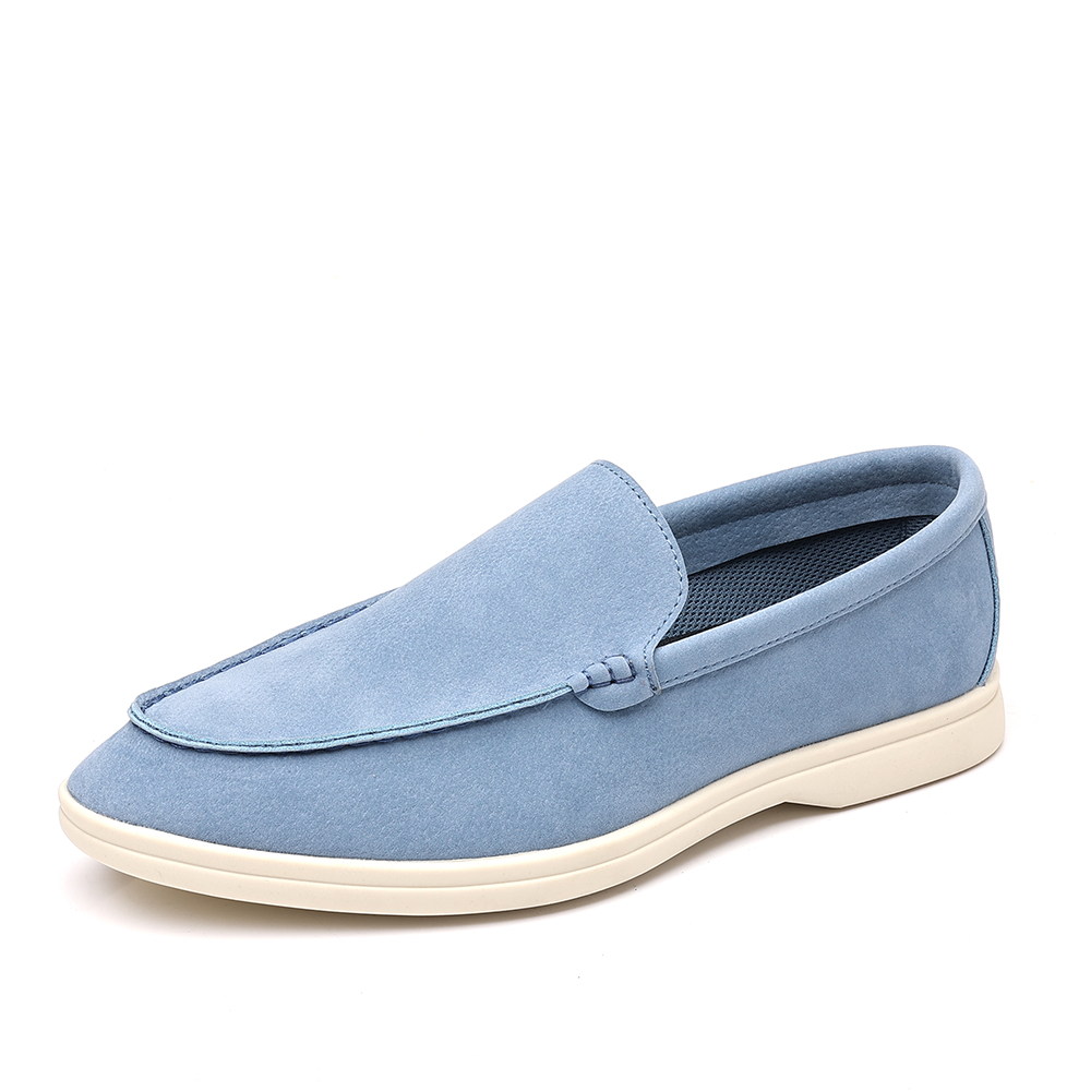 Santimon Men's Suede Loafers Slip-On Casual Shoes Soft Flat Sole Comfortable Driving Office Shoe