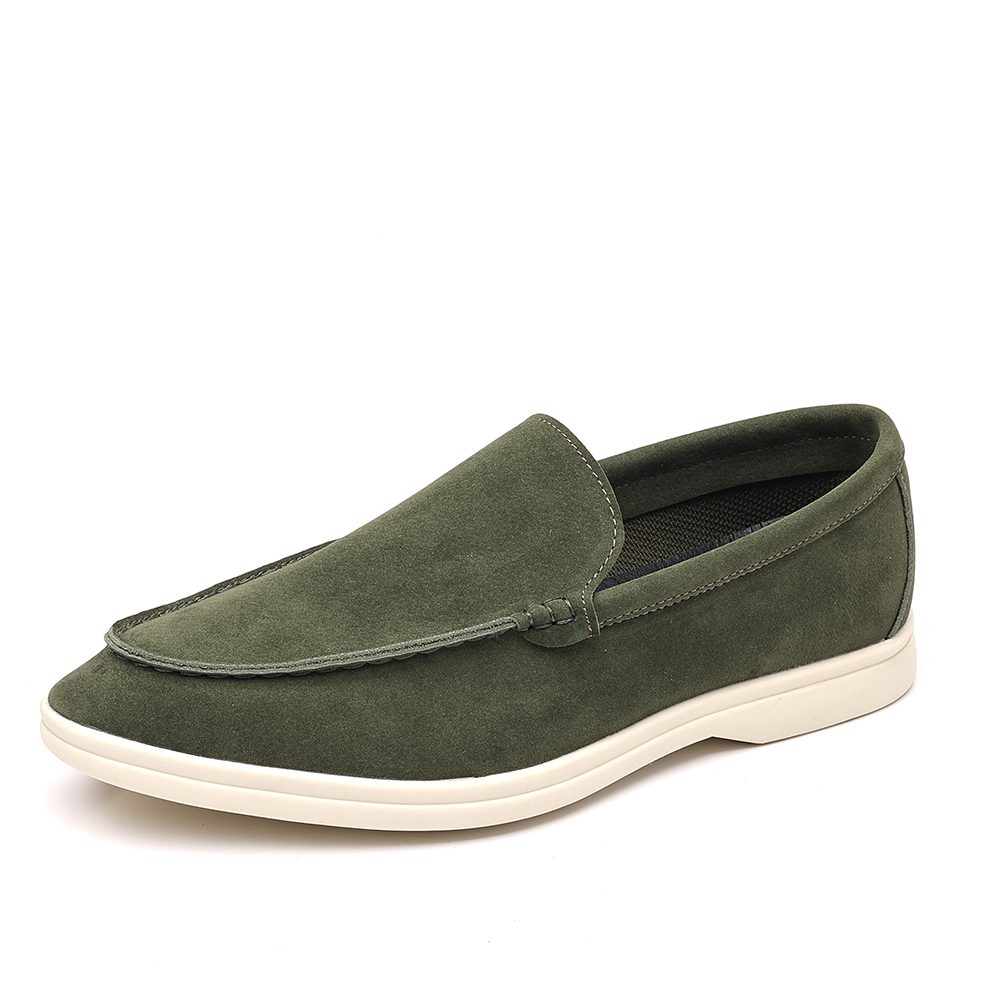 Santimon Men's Suede Loafers Slip-On Casual Shoes Soft Flat Sole Comfortable Driving Office Shoe