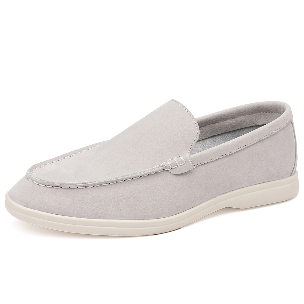 Santimon Men's Suede Loafers Slip-On Casual Shoes Soft Flat Sole Comfortable Driving Office Shoe