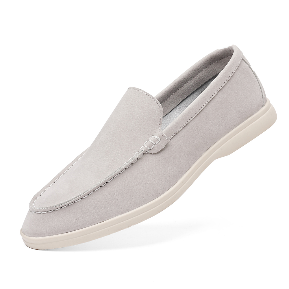 Santimon Men's Suede Loafers Slip-On Casual Shoes Soft Flat Sole Comfortable Driving Office Shoe