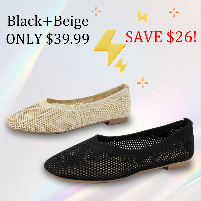 LOWEST PRICE EVER🌸Buy 2 ONLY $39.99🎉 Trendy Must-Have! Only a Few Left! ✨🥿💫Women's Ballet Comfortable Soft Breathable Non-Slip Orthopedic Slip-On Flat Shoes