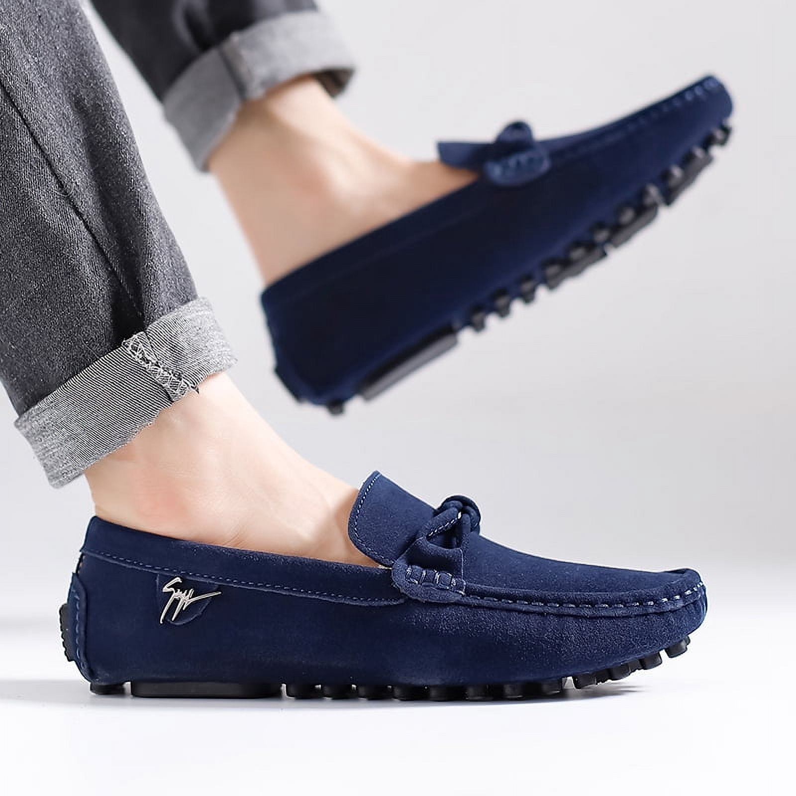Big Size Men's Casual Loafers Slip On Leather Shoes Comfortable Lightweight Driving Shoes Male Moccasins Classic Penny Loafer Flats Boat Shoes Outdoor Walking Shoes