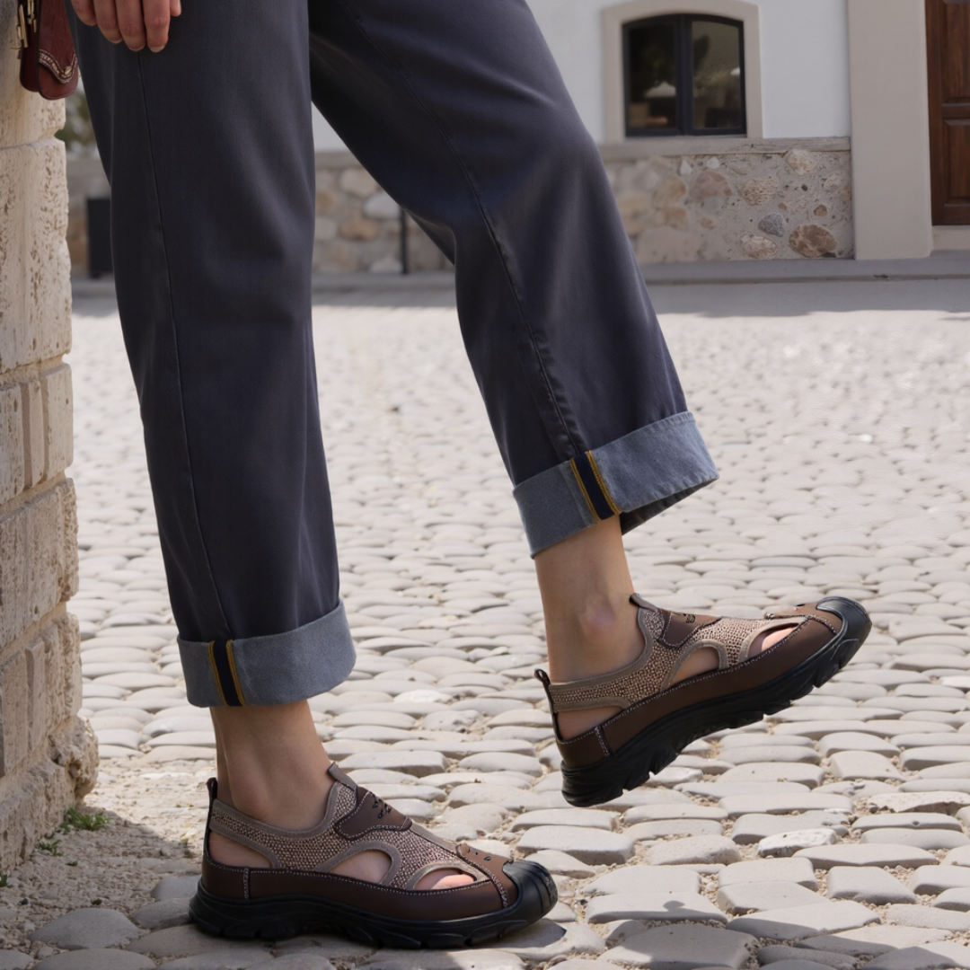 SooFeet Men Orthopedic Sandals Arch Support Breathable Lightweight Summer