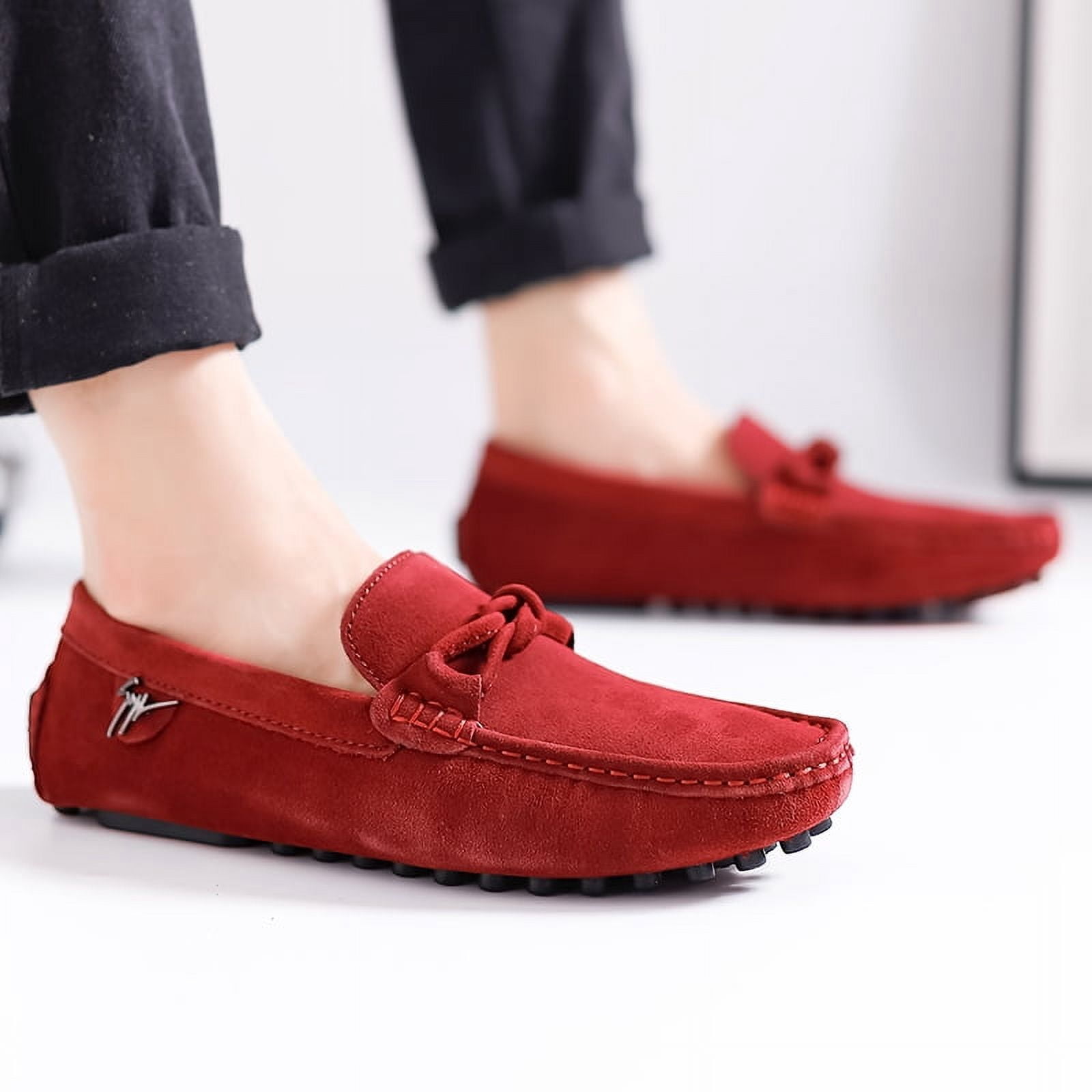 Big Size Men's Casual Loafers Slip On Leather Shoes Comfortable Lightweight Driving Shoes Male Moccasins Classic Penny Loafer Flats Boat Shoes Outdoor Walking Shoes