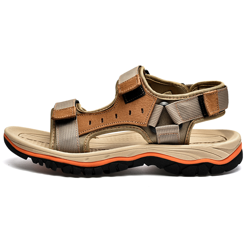 Men’s Classic Sommer Beach Breathable Convenient Velcro Leather Sandals
