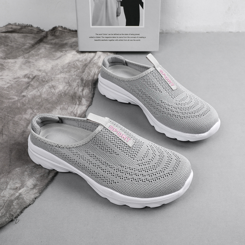 🌸🎉 Trendy Must-Have! Only a Few Left! ✨🥿💫Women's Hiking Lightweight Breathable Non-slip Knitted Flat Thick-soled Slip-on Walking Neuropathy Shoes
