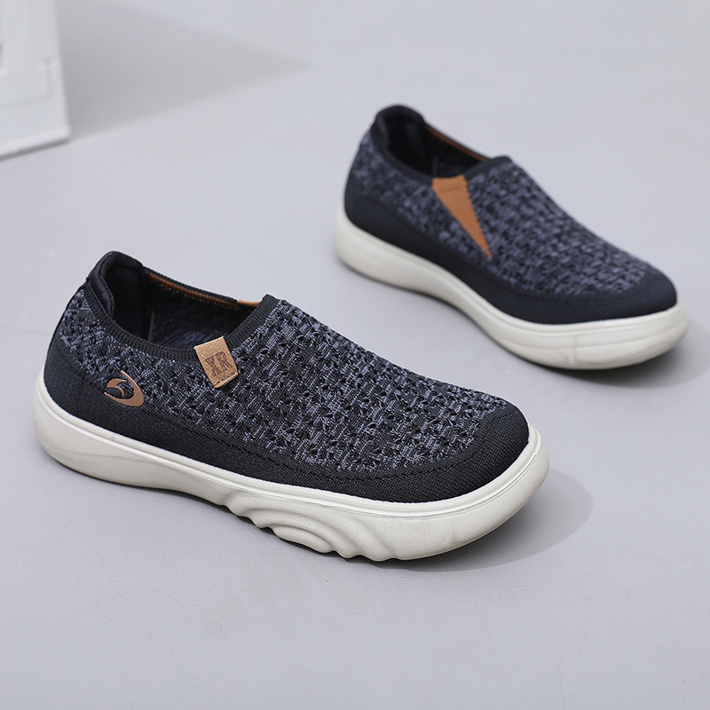 Women's Soft Orthopedic Shoes Breathable Woven Go Walking Slip On Foam Shoes Arch Support Hands Slip in Chunky Wedge