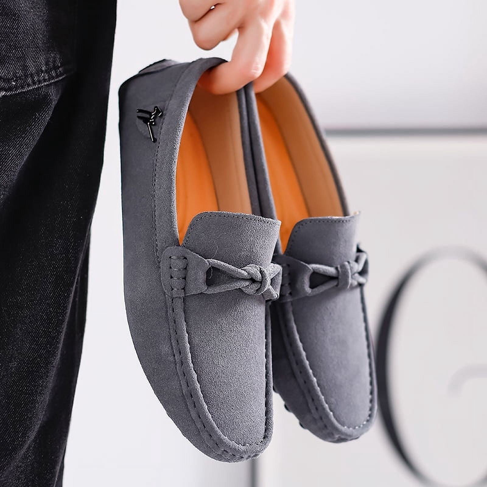 Big Size Men's Casual Loafers Slip On Leather Shoes Comfortable Lightweight Driving Shoes Male Moccasins Classic Penny Loafer Flats Boat Shoes Outdoor Walking Shoes