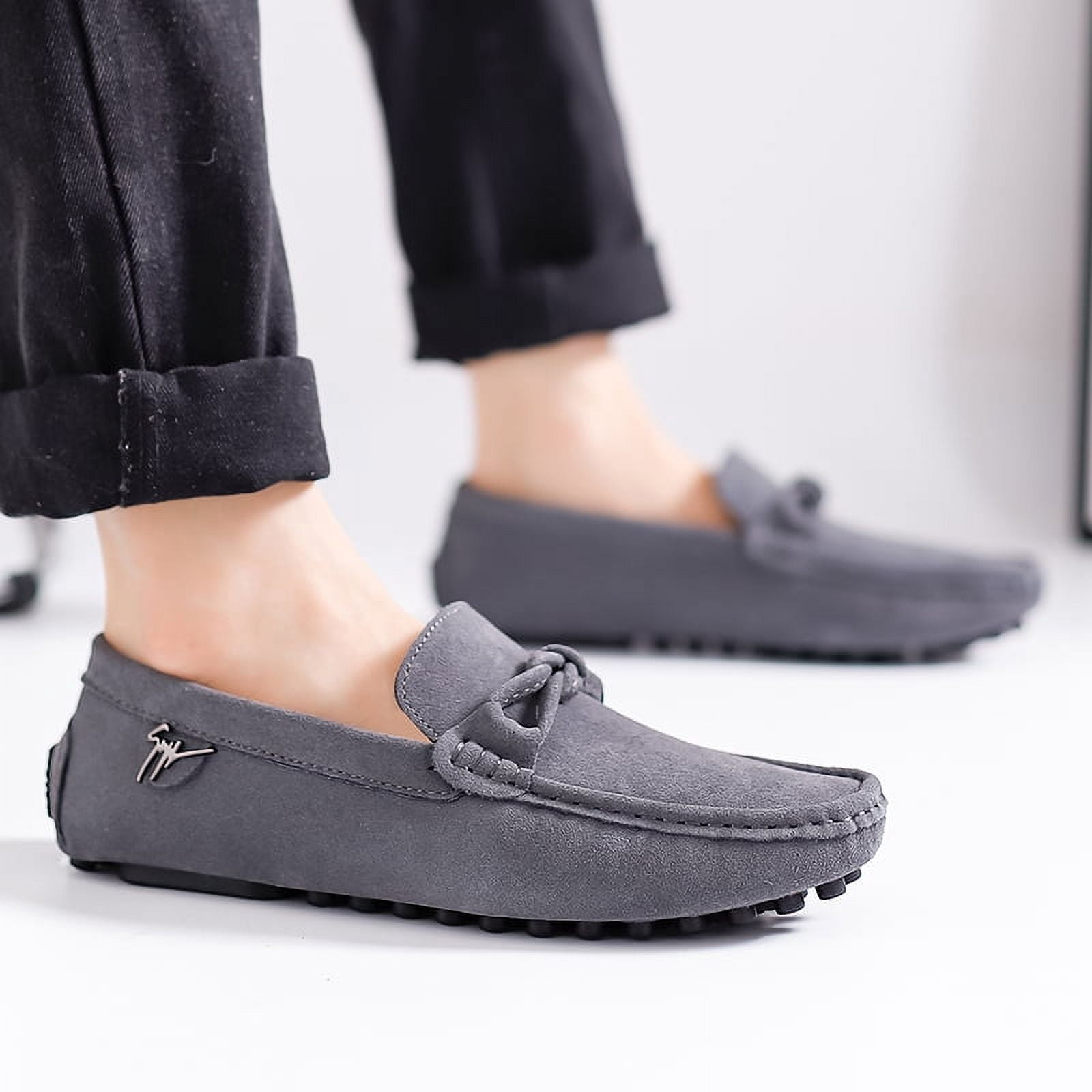 Big Size Men's Casual Loafers Slip On Leather Shoes Comfortable Lightweight Driving Shoes Male Moccasins Classic Penny Loafer Flats Boat Shoes Outdoor Walking Shoes